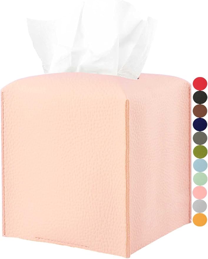 Pink Tissue Box Cover Leather – by JESMINI