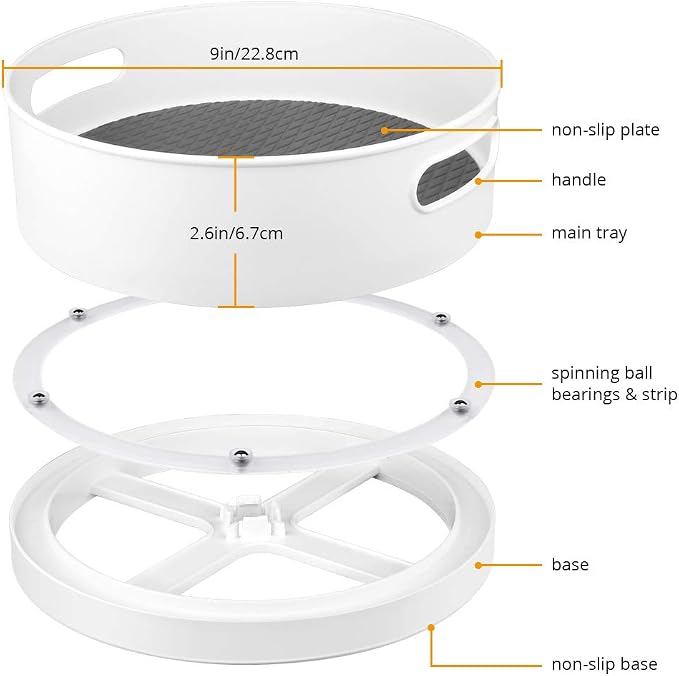 Semlos 2 Packs Lazy Susan Turntable Cupboard Organizer, Revolving Under-Sink - Image 5
