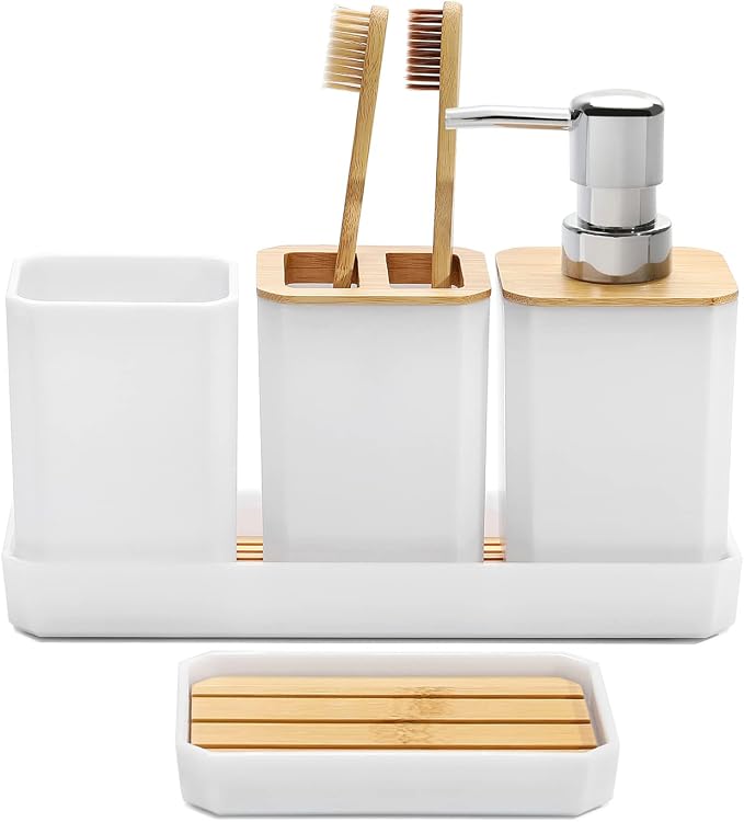 FEILANDUO Bathroom Accessories Set, Soap Dispenser, Soap Dish, Toothbrush Holder by FEILANDUO