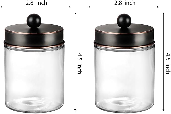 Amolliar 4Pc Apothecary Jars Bathroom Vanity Storage Organizer-Countertop - Image 7
