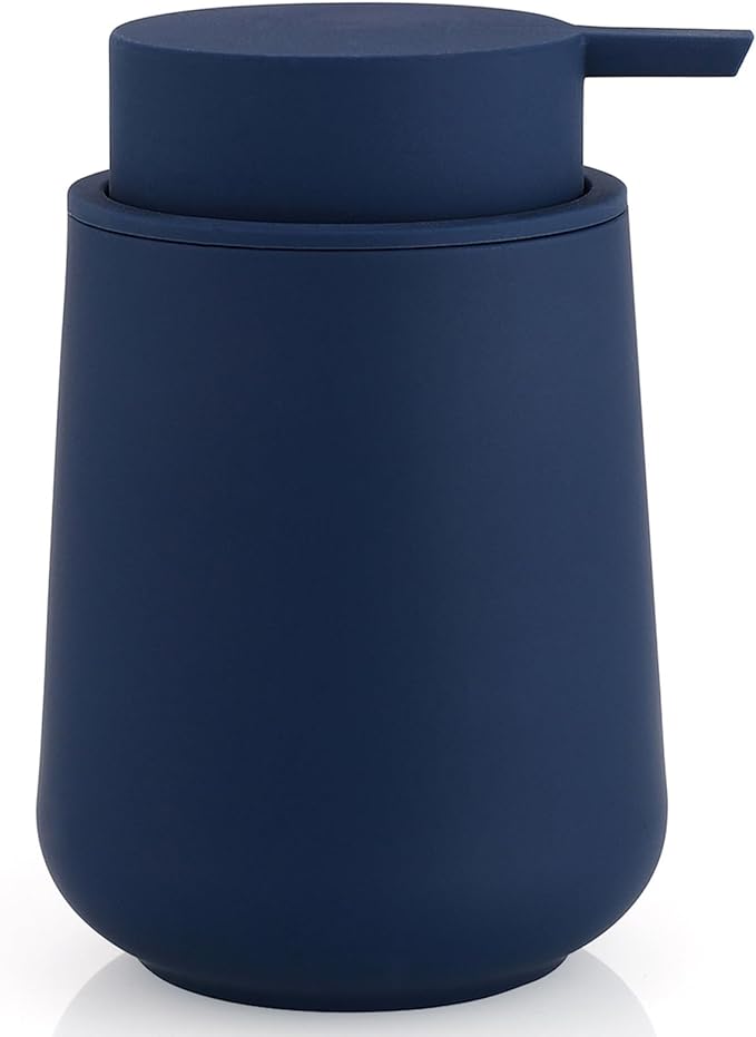 Matte Navy Blue Liquid Hand Soap Dispenser Plastic 11 oz by KellyHome