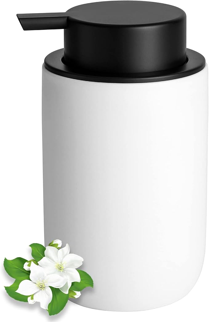 Hand Soap Dispenser for Bathroom Decro, Ceramic Liquid Pump Bottles Refillable by JiatuA