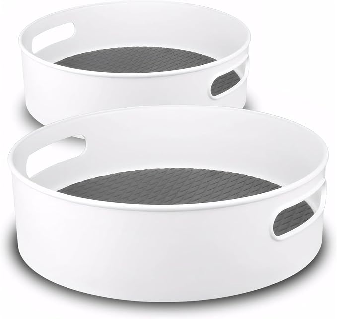 Semlos 360° Rotating Lazy Susan Organizers, 2 Packs 9" and 12" Turntable Spice by Semlos