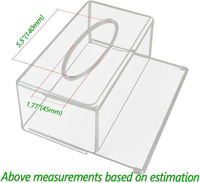 Square Clear Acrylic Tissue Box, Box Covers Rectangular, Bathroom Facial Napkin - Image 9