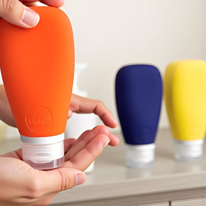 Travel Bottles for Toiletries, TSA Approved 3oz Leak Proof Silicone Refillable - Image 3
