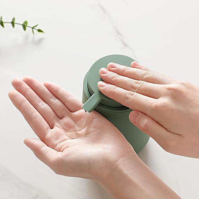 Sage Green Liquid Hand Soap Dispenser Plastic 11 oz - Image 4