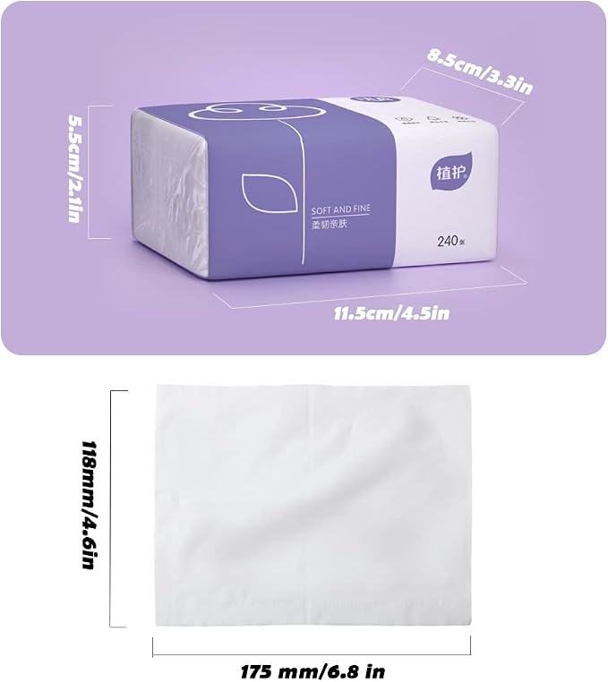 Pack of 6, Soft Small Facial Tissue, Toilet Paper, Bag Cover NOT Box, - Image 5