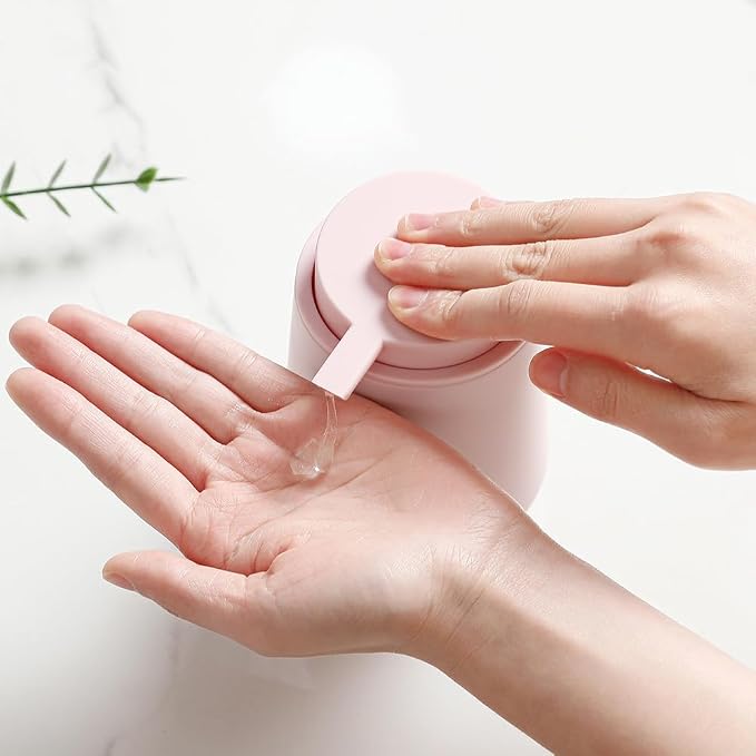 Matte Light Pink Liquid Hand Soap Dispenser Plastic 11 oz - Image 4