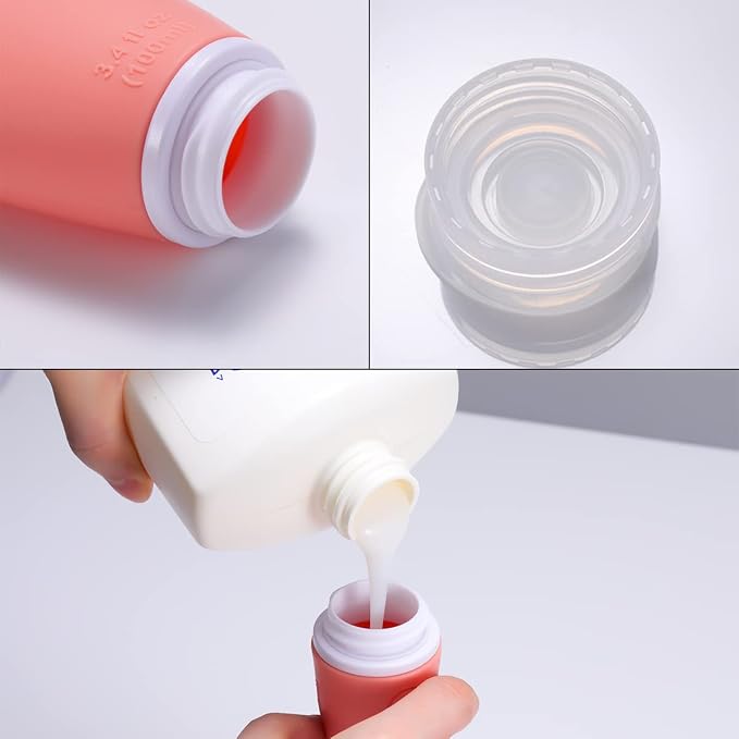 Silicone Travel Bottles, 4 Pack 3.4oz Leak Proof Liquid Squeezable Refillable - Image 6