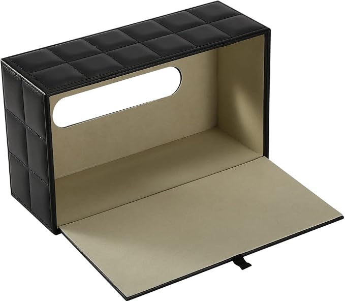 KINGFOM Rectangular Tissue Box Cover, Imitation Suede PU Leather Tissue Box - Image 8