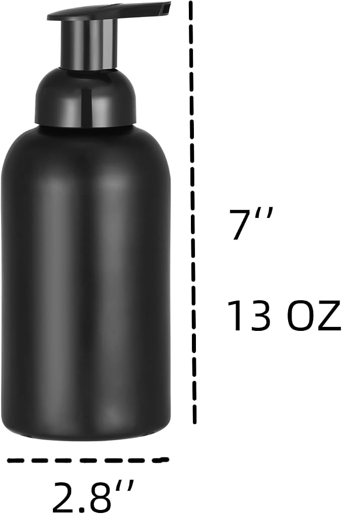 2 Pack Black Glass Jar Soap Dispenser - Image 3