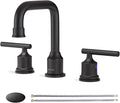 Black Bathroom Faucet 3 Holes, WOWOW Widepread Bathroom Sink Faucets 2 Handle by WOWOW