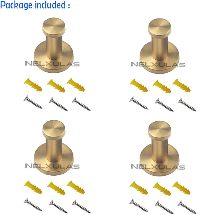 Golden Brushed Stainless Steel Single Super Heavy Duty Wall Mount Hook - Image 2
