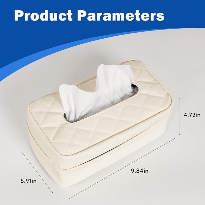 Car Tissue Holder, Standard PU Leather Napkin Organizer - Image 4