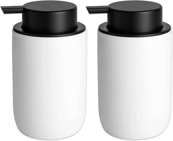 Hand Soap Dispenser for Bathroom Decro, Ceramic Liquid Pump Bottles Refillable by JiatuA