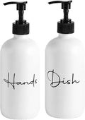 17 oz Hand Soap Dispenser Glass Liquid Dish Soap Bottles, Refillable Empty by UUJOLY