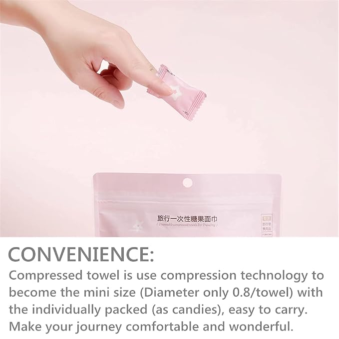 VanFn Disposable Towel, Compressed Towel, Mini Disposable Compressed Washcloth - Image 3