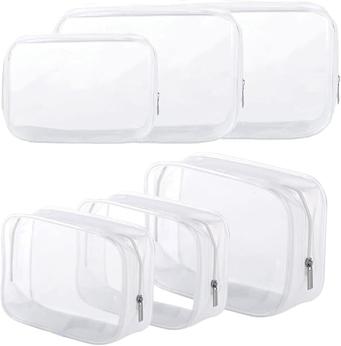 6 Pack Clear Toiletry Carry Pouch by BEFORYOU