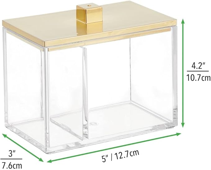 mDesign Modern Square Bathroom Vanity Countertop Storage Organizer Canister Jar - Image 6