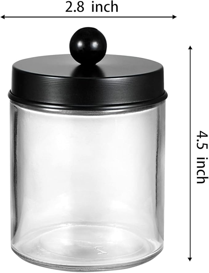 Amolliar 4 Pack Apothecary Jars Bathroom Vanity Storage Organizer Set - Image 5