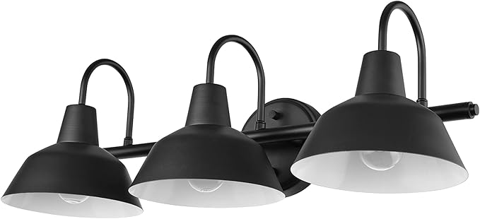 Globe Electric 65554 Barnyard 3-Light Vanity Light, Matte Black by GlobeElectric