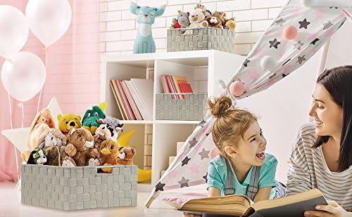 Sorbus Storage Box Woven Basket Bin Container Tote Cube Organizer Set Stackable - Image 4