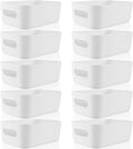 Zopeal Plastic Storage Bins 10 Pcs White Pantry Organizer Bins Small Baskets by Zopeal
