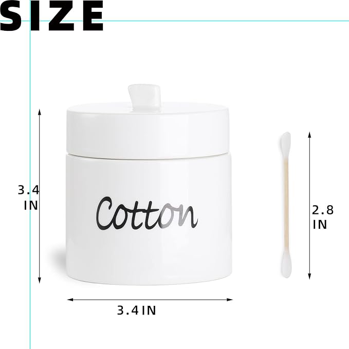 LEETOYI Ceramic Cotton Swabs Holder Organizer - Image 2
