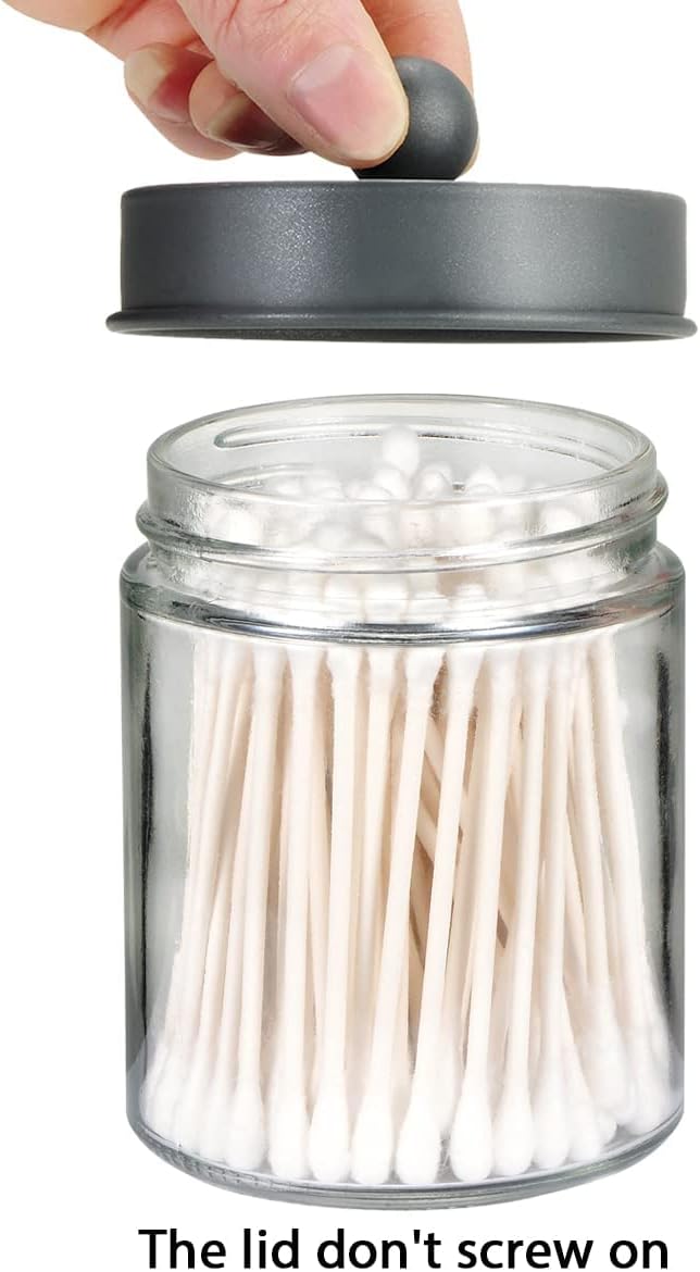 Amolliar 4 Pack Apothecary Jars Bathroom Vanity Storage Organizer Set - Image 3