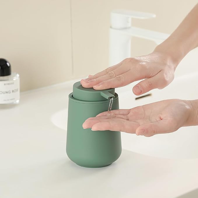Sage Green Liquid Hand Soap Dispenser Plastic 11 oz - Image 2