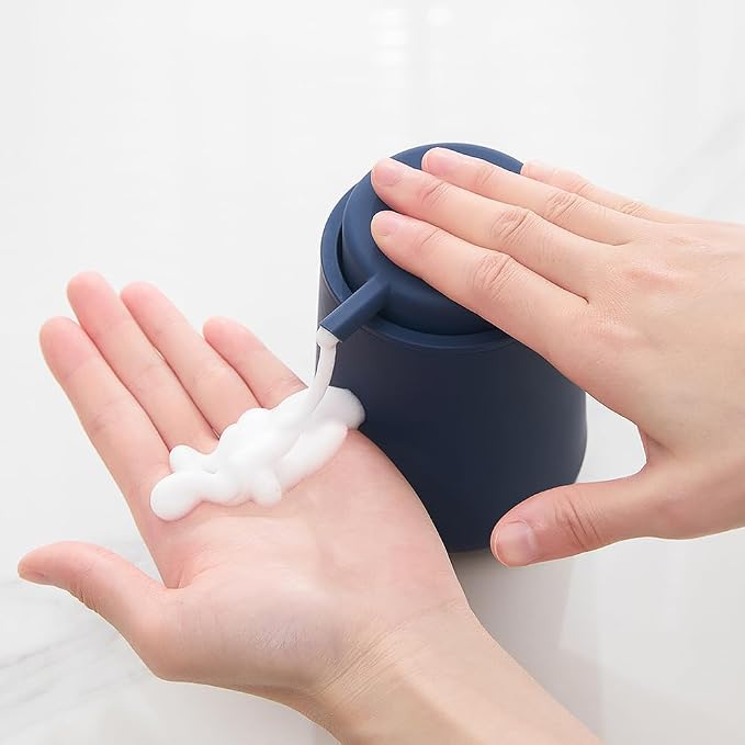 Matte Navy Blue Foaming Hand Soap Dispenser Plastic 11 oz - Image 5