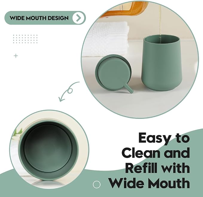 Sage Green Foaming Hand Soap Dispenser Plastic 11 oz - Image 6