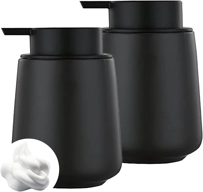 12Oz Black Foaming Soap Dispenser by Eyrozia
