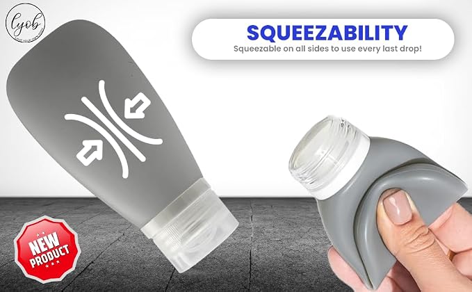 Travel Bottles for Toiletries, TSA Approved 3 oz Leak Proof Silicone Refillable - Image 5