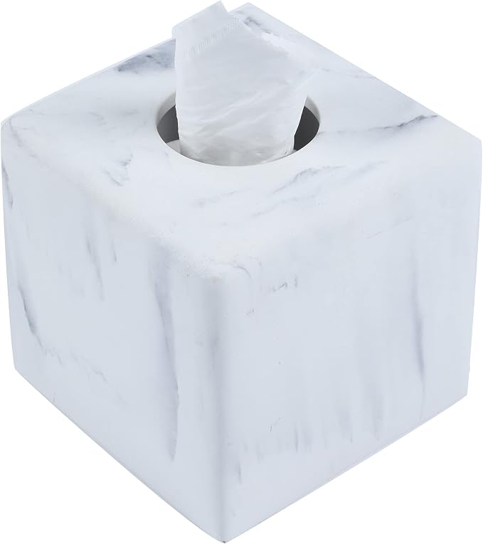 Hymmah Modern Square Tissue Box Cover Holder, Bathroom Accessories Decor Unique - Image 3