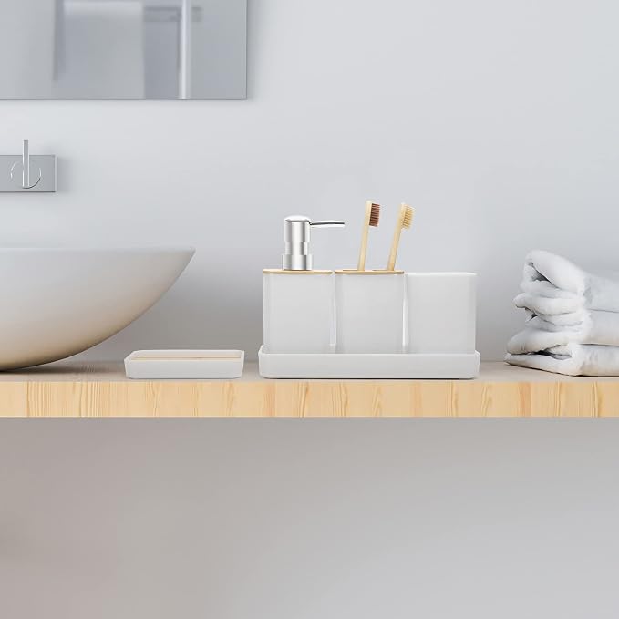 FEILANDUO Bathroom Accessories Set, Soap Dispenser, Soap Dish, Toothbrush Holder - Image 6