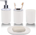 4 Piece Bathroom Accessories Set, Plastic Bathroom Accessory Set, Toothbrush by LGURT