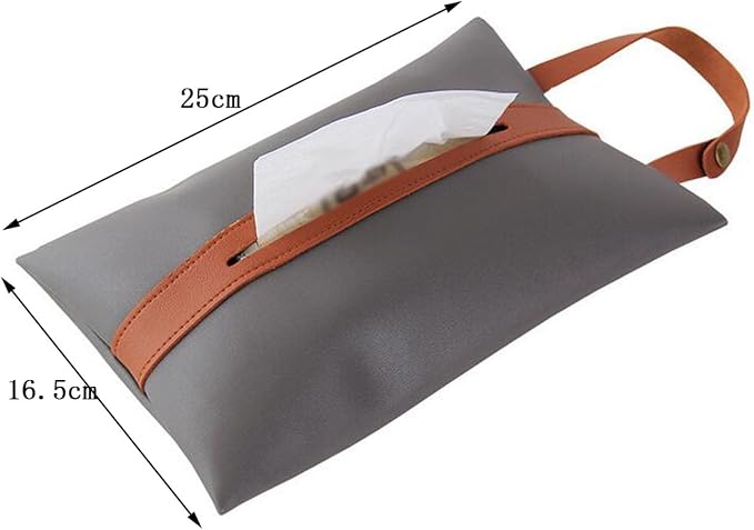 Tissues Box PU Leather Facial Paper Storage Case Rectangular Organizer Holder - Image 2