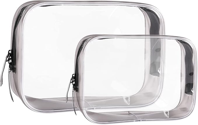 Buminee Clear Travel Bags for Toiletries, Lightweight Toiletry Bag, 2 Pack by Buminee