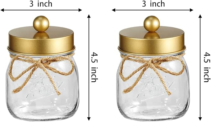 SheeChung 3Pack Warm Golden Undertones Bathroom Decor, Cotton Swab Holders - Image 7
