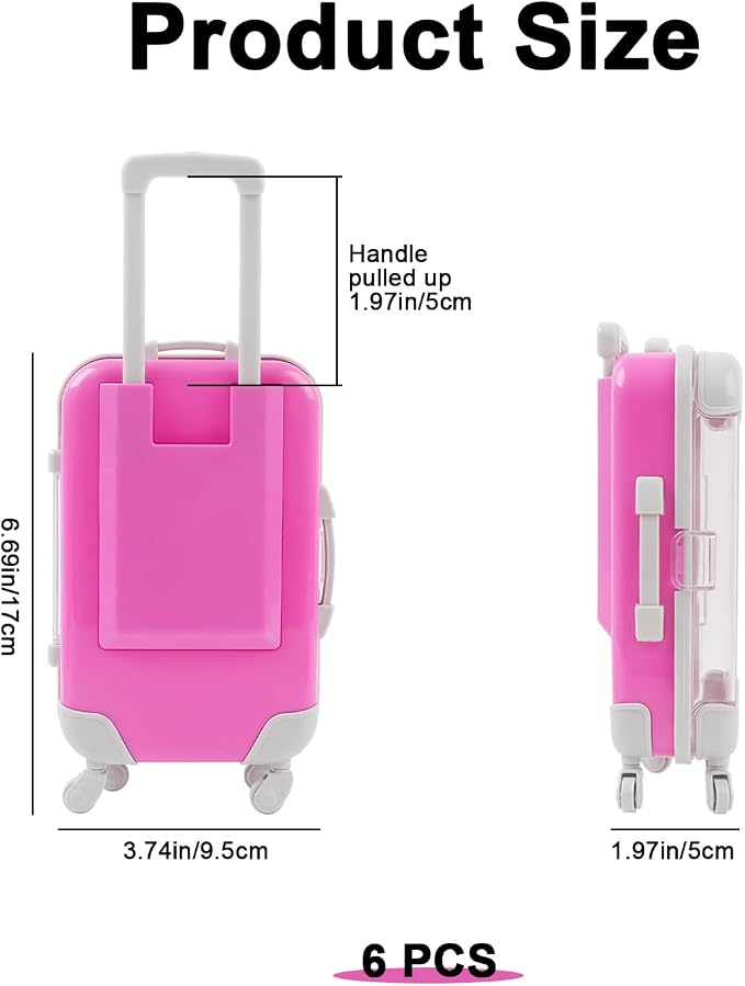 6 Pcs Mini Suitcase Party Favor Box Plastic Luggage Storage Box Empty Candy - Image 2