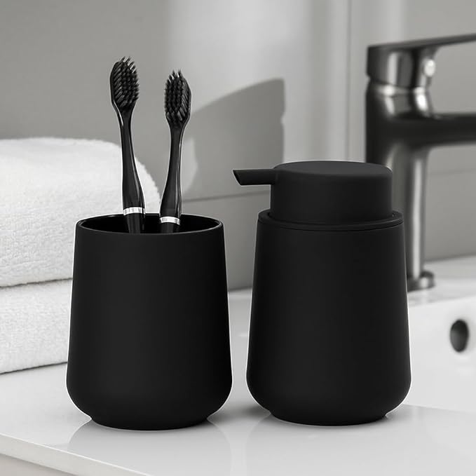 Matte Black Foaming Hand Soap Dispenser Plastic 11 oz - Image 3