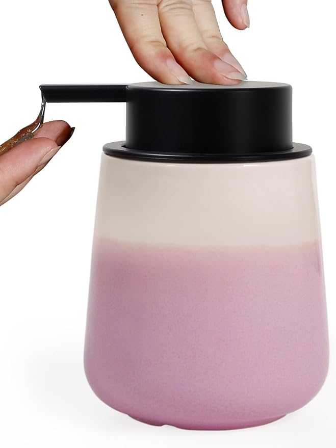 INGOFIN Ceramic Hand Soap Dispenser - 12 oz Liquid Lotion Dispenser Bathroom by INGOFIN