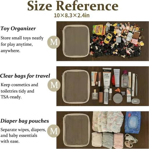 4 pcs Clear Zipper Pouches, Hard Shell Zipper Case, Toiletry Bag - Image 4