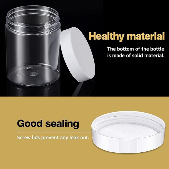 8oz Slime Containers with Lids 8 oz Plastic Jars with White Lids + 20g Sample - Image 3