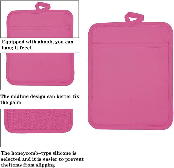 Oven Pot Holder with Pocket Cotton Heat Resistant Coaster Potholder Kitchen Hot - Image 3
