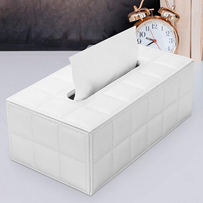 KINGFOM Rectangular Tissue Box Cover, Imitation Suede PU Leather Tissue Box - Image 9
