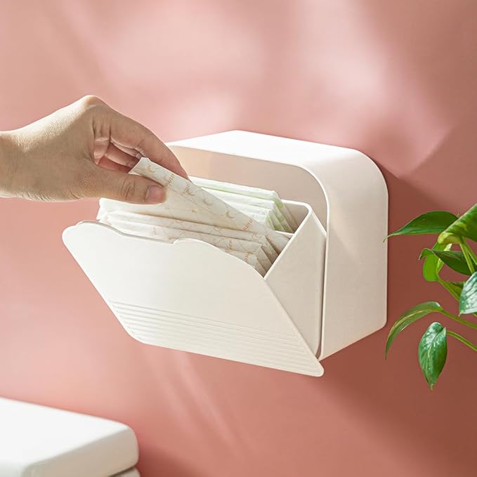 Poeland Wall Mounted Storage Box Small Item Organizer Sanitary Napkins Holder by Poeland
