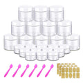 4OZ Slime Containers with Lids + 20 Gram Round Samples Jars- Empty Small by AMORIX