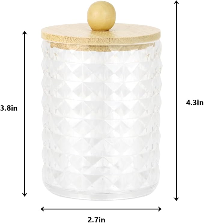 2 Pack Qtip Holder Bathroom Storage Canister - Image 2